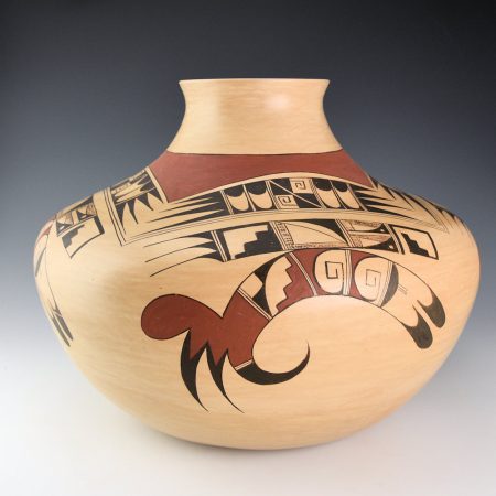 Navasie, Fawn Garcia - Large Jar with Swirling Hopi Birds