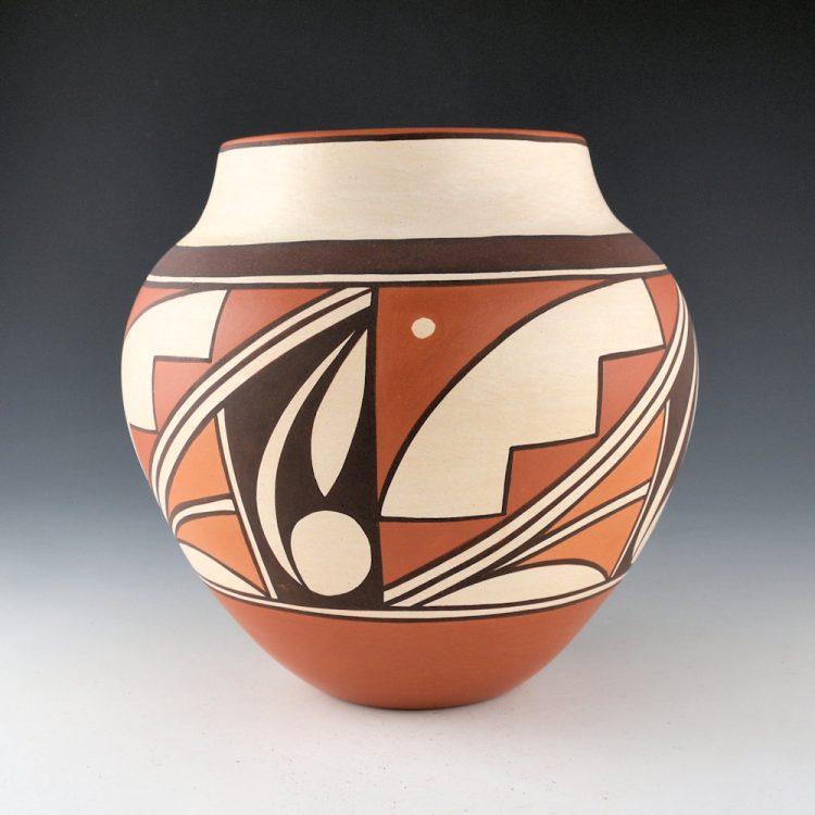 Paquin, Gladys - Five Color Water Jar with Rain and Sun Design (1995)