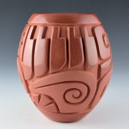 Alternative view of Begay, Jr., Harrison - Red Jar with Bears and Eagle Feather Designs (2025)