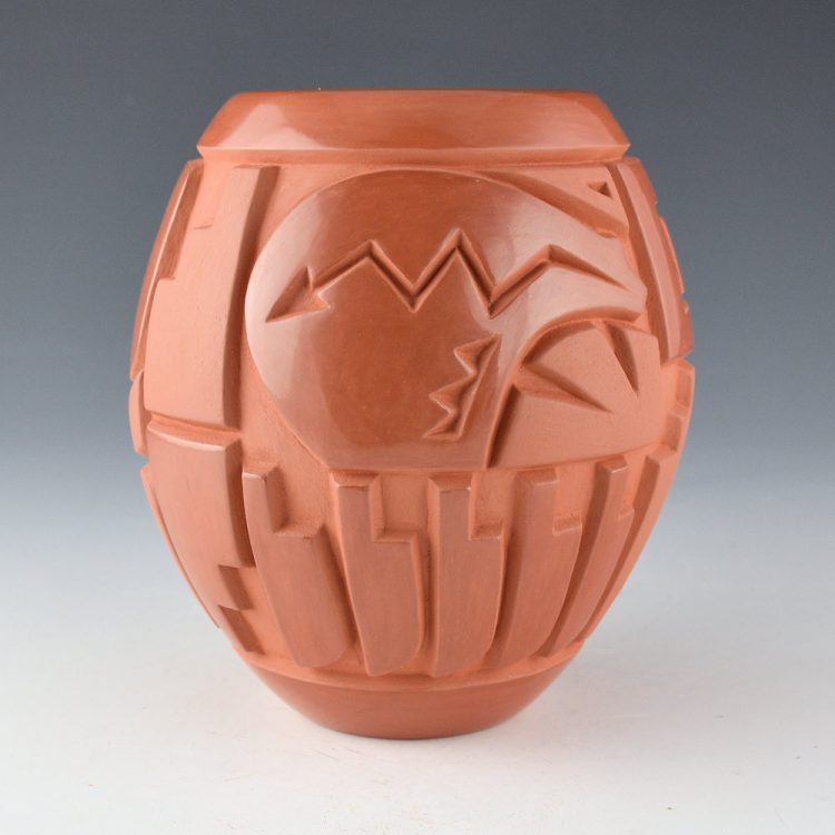 Begay, Jr., Harrison - Red Jar with Bears and Eagle Feather Designs (2025)