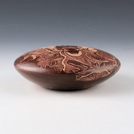 Alternative view of Naranjo, Paul  - Brown Seedpot with Deer (1990s)