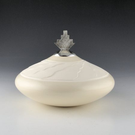 Alternative view of Duwyenie, Preston - Shifting Sand Bowl with Cloud Design Silver Lid