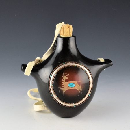 Sanchez, Russell  - Black and Sienna Canteen with Deer and Turquoise (2005)