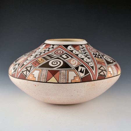 Alternative view of Naha, Rainy - 9" Wide Jar with "Awatovi Red Star" Design