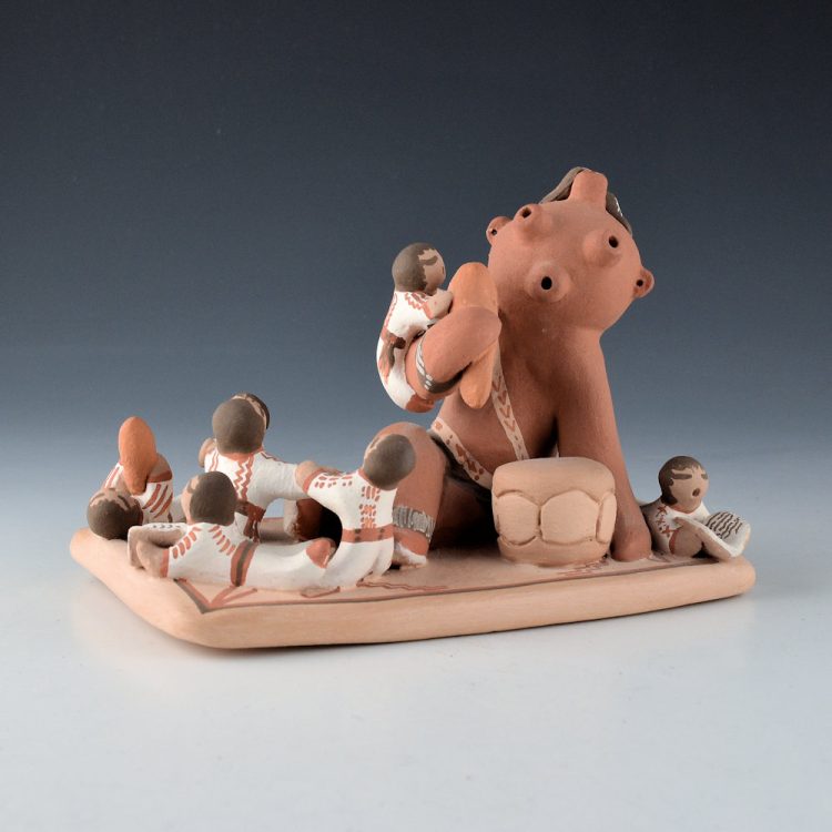 Teller, Robin -Mudhead Storyteller Scene with Eight Figures (1990s)