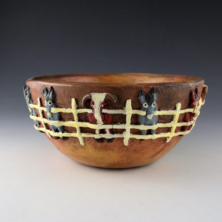 Alternative view of Claw, Silas and Bertha - Large Bowl with 12 Cows, Donkeys, and Horses (1990s)