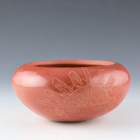 Alternative view of Speckled Rock, Adam - Bowl with Etched Frog, Sun, Raincloud and Turquoise