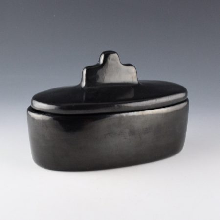Martinez, Anita - Plainware Oval Bowl with Mountain Lid (1970s)