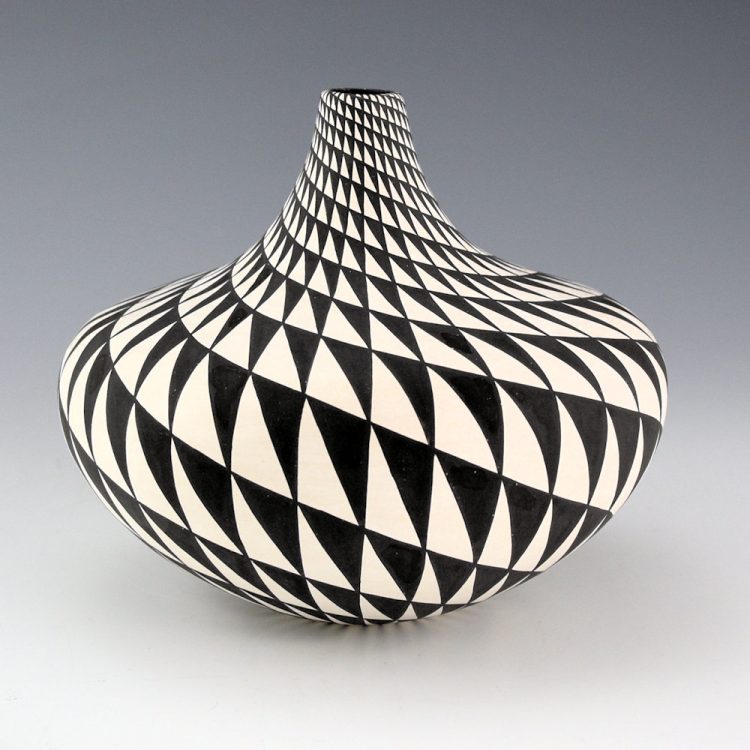 Torivio, Dorothy - Tall Jar with Mountain Spiral Design (1980s)