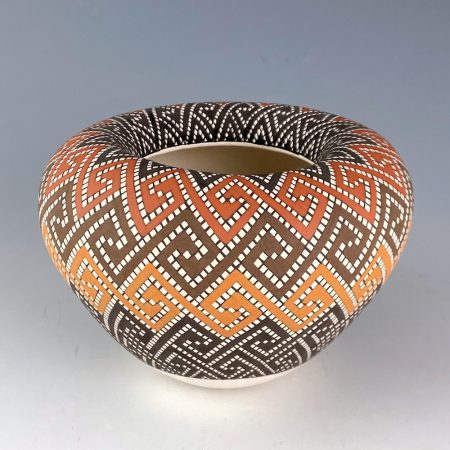 Antonio, Frederica - Five Color "Swirling Clouds" Infinity Rim Jar