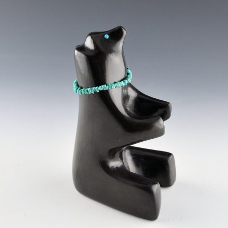 Naranjo, Jarren - 6" Tall Clay "Sitting Bear" with Turqoise Necklace