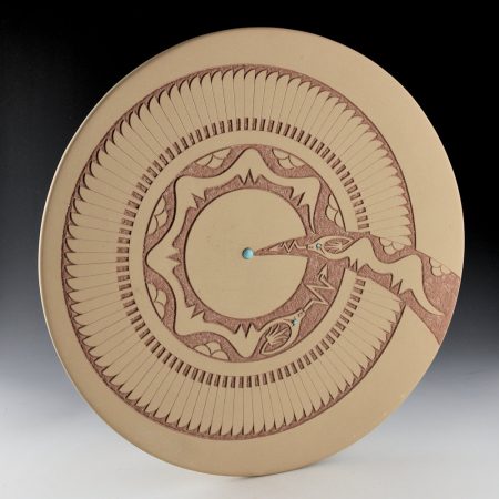 Alternative view of Gonzales, John - 12" Double Avanyu and Feathers Plate (1998)