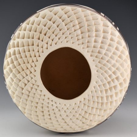 Alternative view of Leno, Juana - Bowl with Tularosa Swirls and Corrugated Rim (1980s)