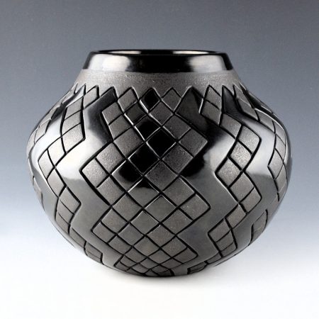 Tafoya-Sanchez, Linda - Large "Basket Weave" Design Jar with 224 Carved Sections