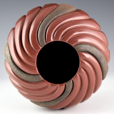 Alternative view of Tafoya-Sanchez, Linda - Red and Black 19 Swirl Rib Melon Bowl