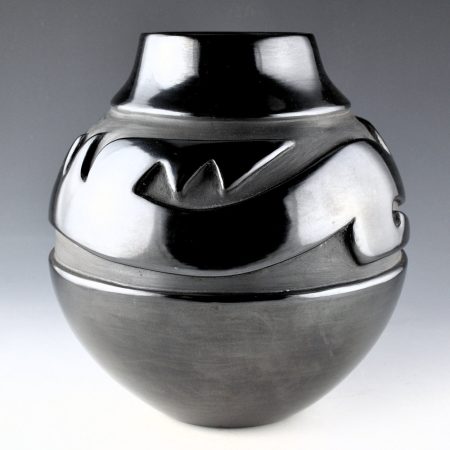 Alternative view of Youngblood, Mela - 8" Tall Jar with Carved Avanyu (1978)