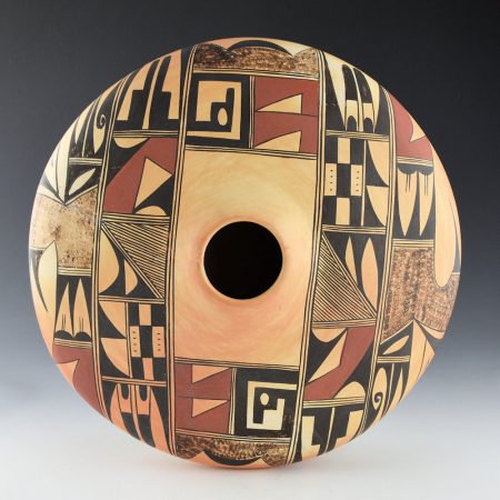 Alternative view of Huma, Stella - 10" Wide Jar with Hopi Birds and Geometric Designs (1970s)