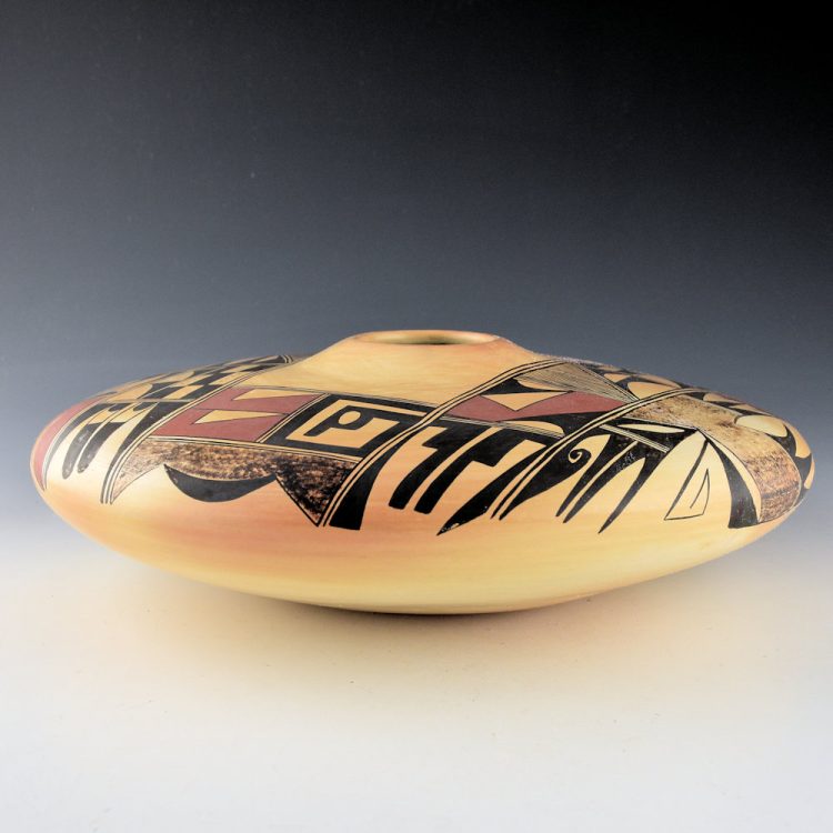 Huma, Stella - 10" Wide Jar with Hopi Birds and Geometric Designs (1970s)