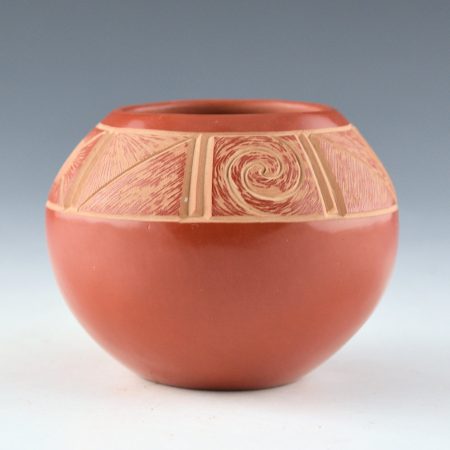 Harvier, Andrew & Judy (Nana Kaa) -Red "Four Seasons" Carved and Incised Bowl (1996)