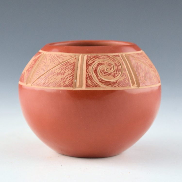 Harvier, Andrew & Judy (Nana Kaa) -Red "Four Seasons" Carved and Incised Bowl (1996)