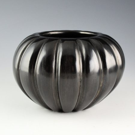 Alternative view of Baca, Angela -Black Melon Bowl with 16 Ribs (1970s)