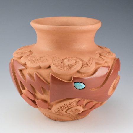Borts-Medlock, Autumn - "Avanyu in the Clouds" Water Jar