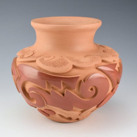 Alternative view of Borts-Medlock, Autumn - "Avanyu in the Clouds" Water Jar