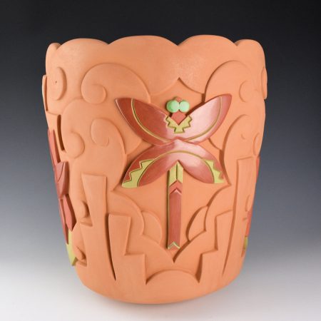 Alternative view of Borts-Medlock, Autumn - 13" Tall Polychrome "Whispers in the Clouds" Jar (2025)