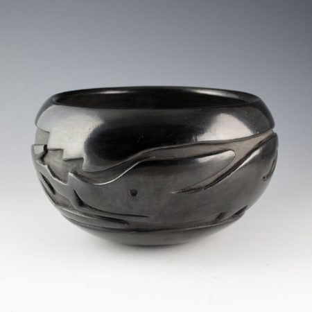 Naranjo, Christina & Mary Cain - Large Bowl with Carved Avanyu (1970's)