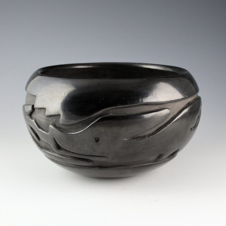 Naranjo, Christina & Mary Cain - Large Bowl with Carved Avanyu (1970's)