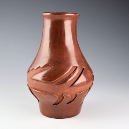 Alternative view of Naranjo, Dominguita Sisneros - 7" Tall Jar with Carved Band (1970s)