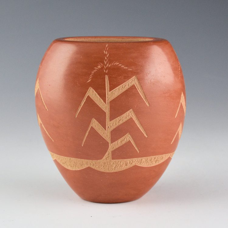 Yepa, Elston & Dena - Oval Bowl with Etched Corn Designs