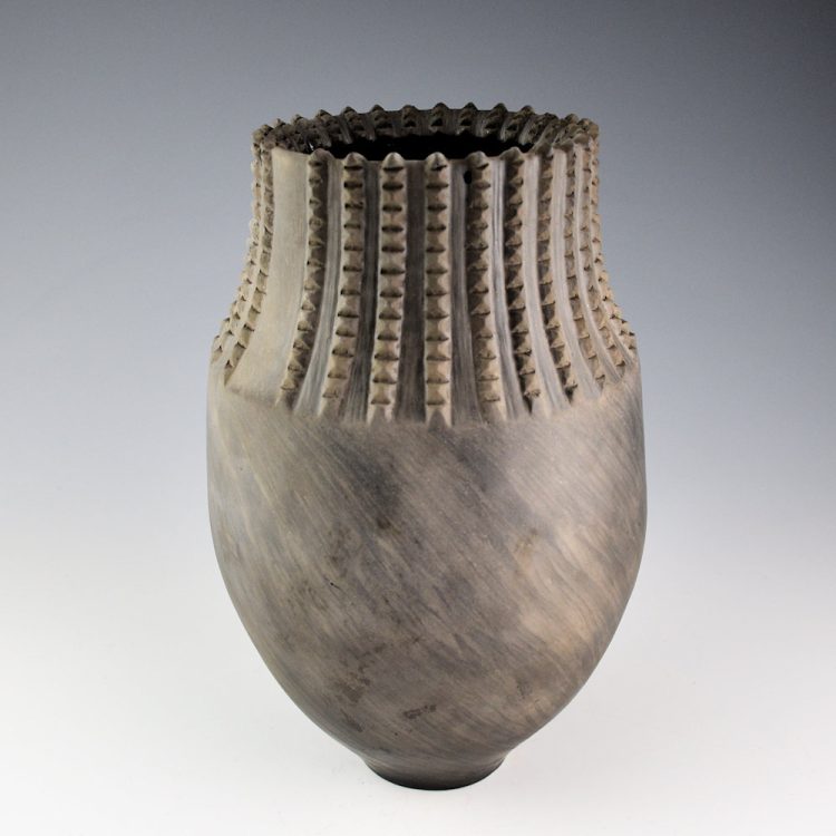 Tso, Jared - "Reflection" Swirl Polished Jar with Relief Carved Edge
