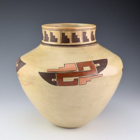 Alternative view of Sahme, Jean - Four Color Water Jar with Cloud Faces (1990s)