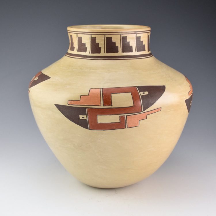 Sahme, Jean - Four Color Water Jar with Cloud Faces (1990s)