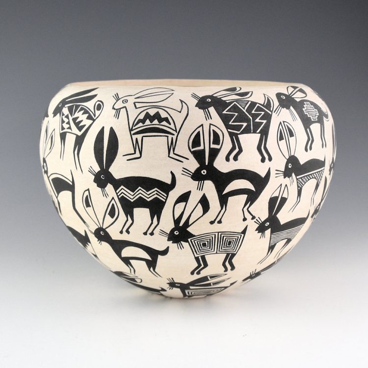 Aragon, John - Bowl with Mimbres Rabbits (1992)