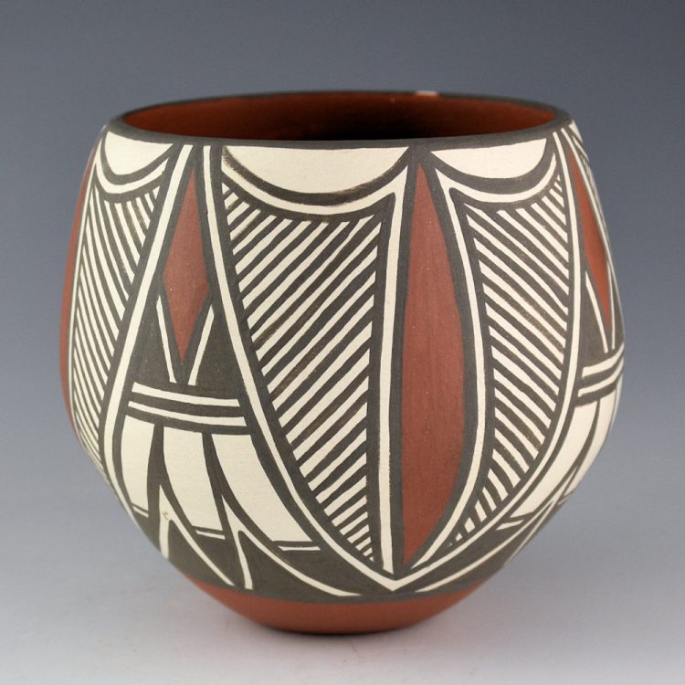 Montoya, John - Sandia Pueblo Jar with Feather and Rain Designs (1990s)