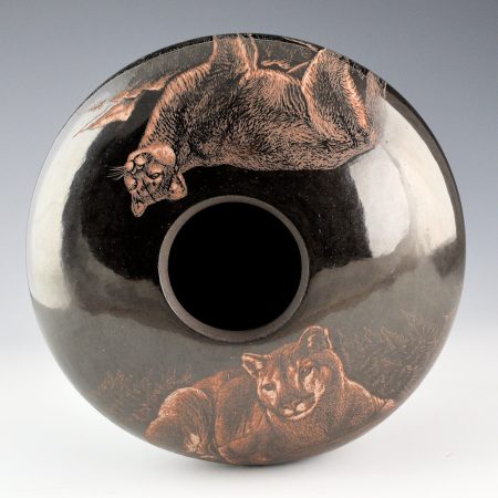Alternative view of Naranjo, Johnathan - 7" Wide "Mountain Lions" Bowl (2025)