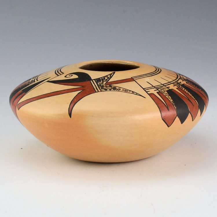 Abeita, Karen - Wide Bowl with Hummingbird Tail Designs