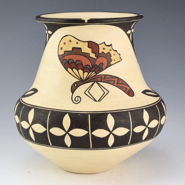 Gutierrez, Lois  - Polychrome Water Jar with Butterflies and Flowers (1993)