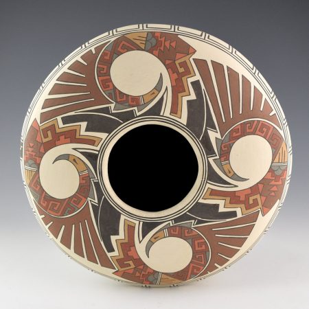 Alternative view of Gutierrez, Lois  - 10" Wide Jar with Four Tumbling Eagles (1980s)