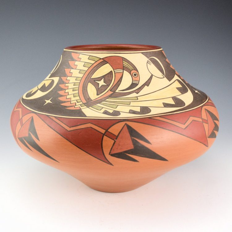 Gutierrez, Lois  - 10" Wide Jar with Tumbling Eagles (2012)