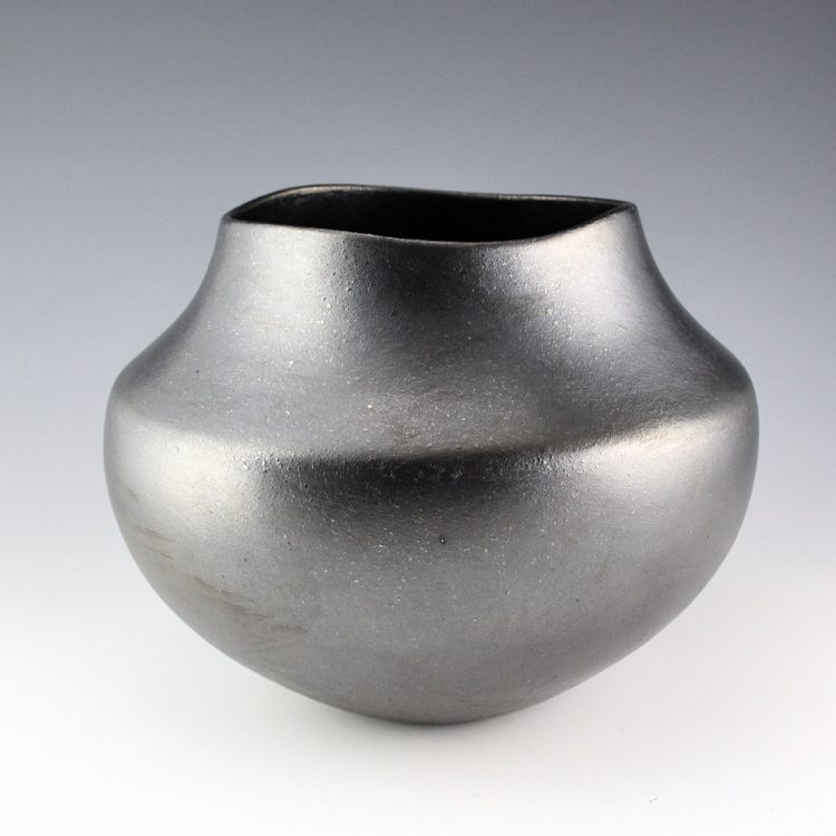 Vigil, Lonnie -  Micaceous Black Jar Bowl with Asymmetric Rim