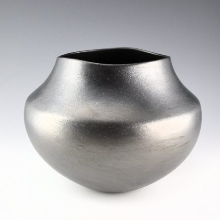 Alternative view of Vigil, Lonnie -  Micaceous Black Jar Bowl with Asymmetric Rim