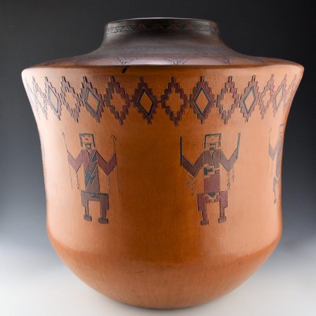 Williams, Lorraine - Storage Jar with Eight Yei Figures, Feather Design, and Flags (1990s)