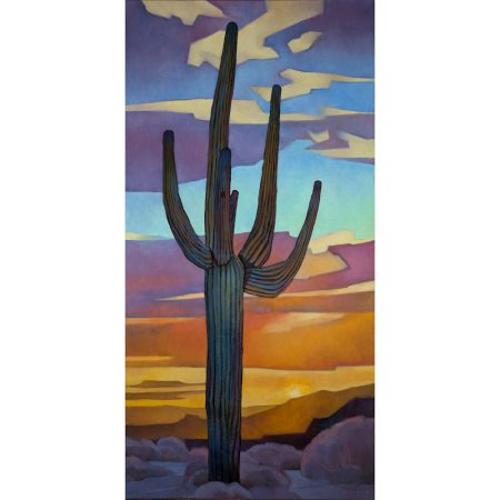 Alternative view of Molnar, Marcia - "Desert Dawn" Oil on Linen (48 x 24)