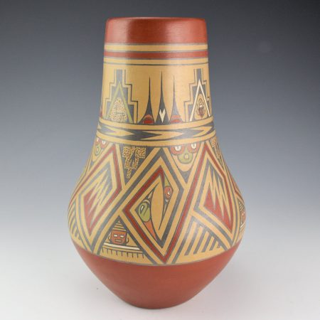 Alternative view of Gutierrez, Margaret & Luther - 10" Tall Polychrome Jar with Birds and Bird Wing Designs (1960s)