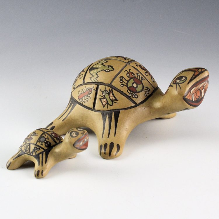 Gutierrez, Margaret & Luther - Polychrome Turtle Pair (1960s-1970s)