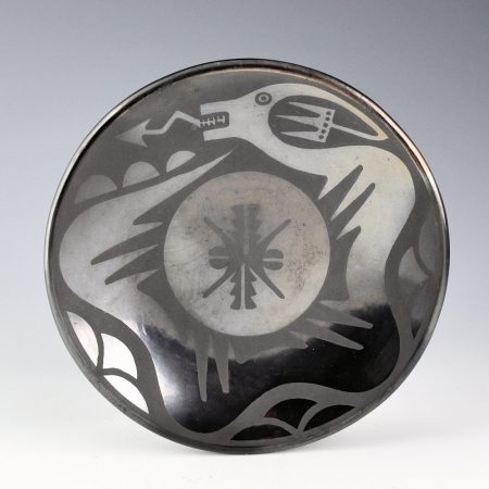 Martinez, Maria - Gunmetal Avanyu and Bird Wing Plate, "Maria + Popovi 764" (1964)