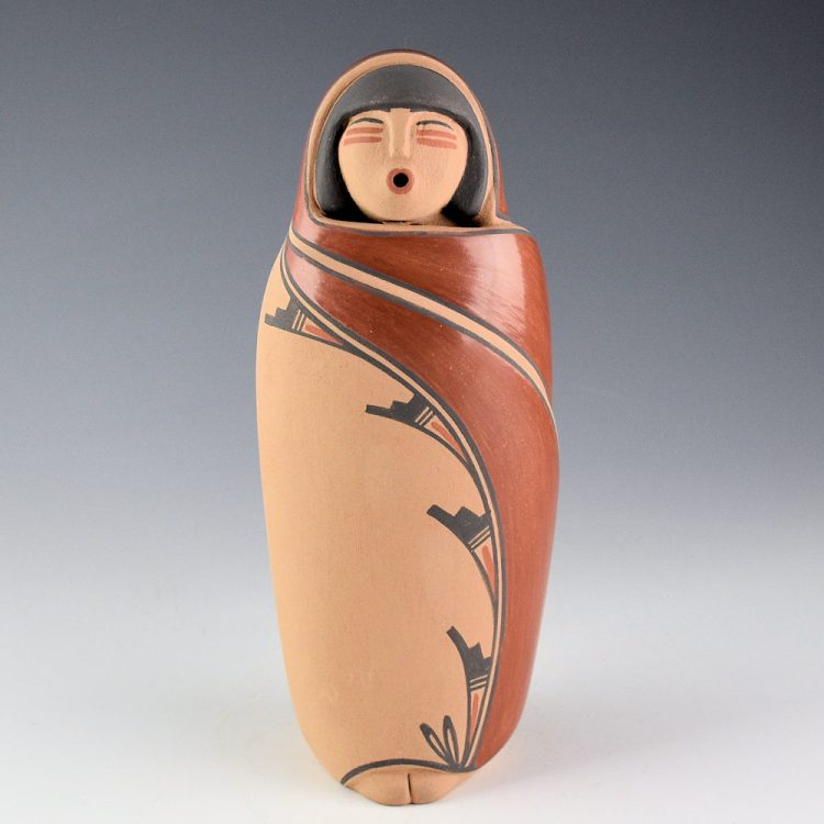 Toya, Maxine - Pueblo Singer with Polished Cloak and Polychrome Cloud Designs